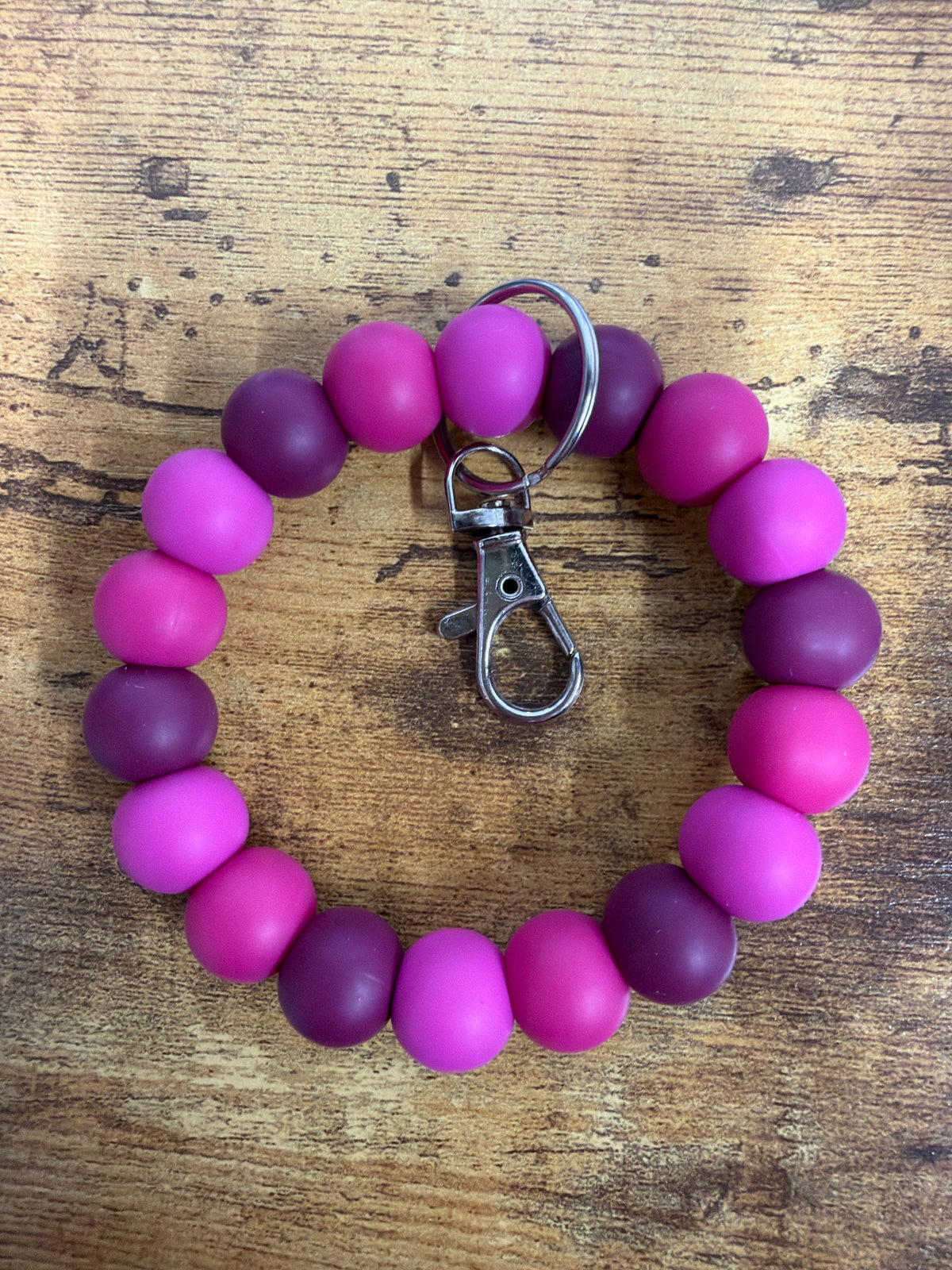 Silicone Wristlet- Dark Triple Pink: BPA FREE